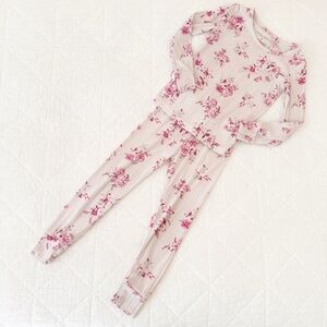 3T Laura Ashley Pink Floral Pajama Set